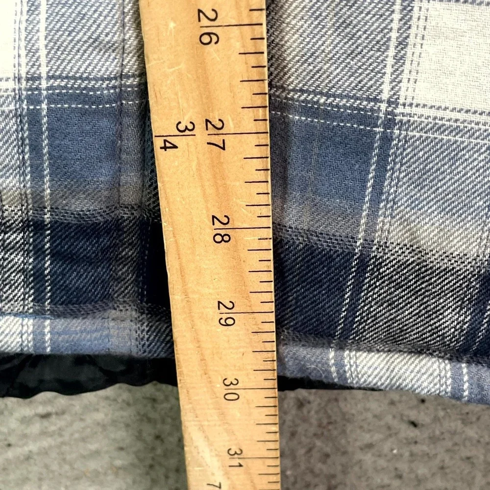 Wrangler Authentics Hooded Flannel Shirt Jacket Mens Small Quilted Lined Outdoor